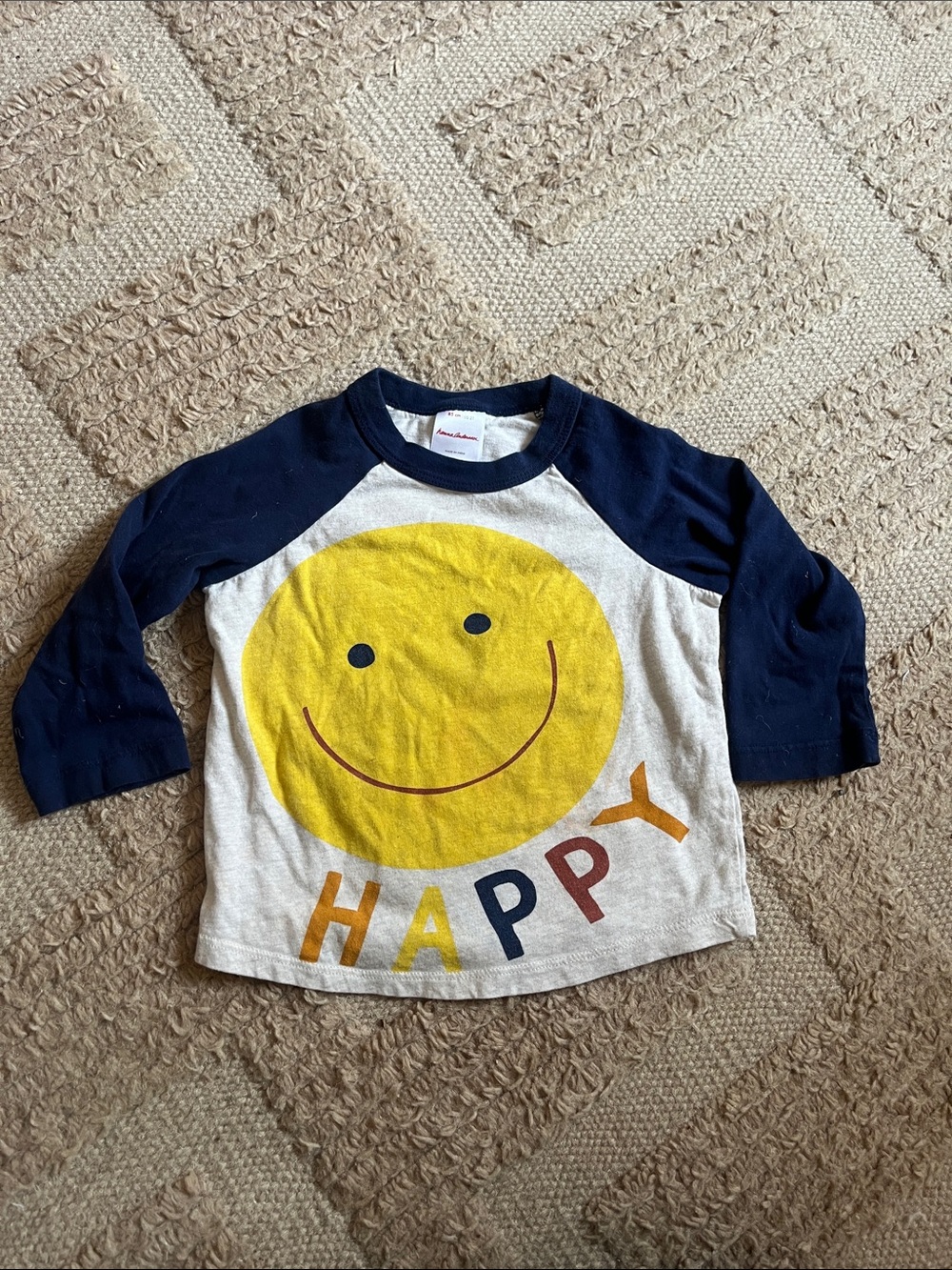 Hanna Andersson Happy baseball tee 2T